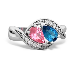 Lab Pink Sapphire Summer Winds 14K White Gold ring R5342