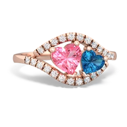 Lab Pink Sapphire Mother And Child 14K Rose Gold ring R3010