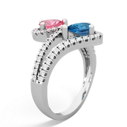 Lab Pink Sapphire Diamond Dazzler 14K White Gold ring R3000