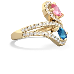 Lab Pink Sapphire Diamond Dazzler 14K Yellow Gold ring R3000