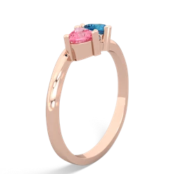 Lab Pink Sapphire Sweethearts 14K Rose Gold ring R5260