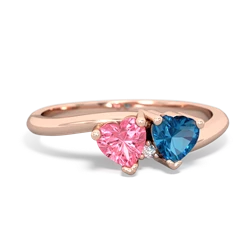 Lab Pink Sapphire Sweethearts 14K Rose Gold ring R5260