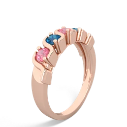 Lab Pink Sapphire Anniversary Band 14K Rose Gold ring R2089