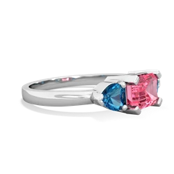 Lab Pink Sapphire Three Stone 14K White Gold ring R5235