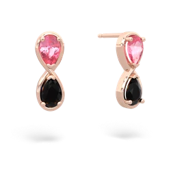 Lab Pink Sapphire Infinity 14K Rose Gold earrings E5050