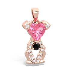 Lab Pink Sapphire Puppy Love 14K Rose Gold pendant P5800