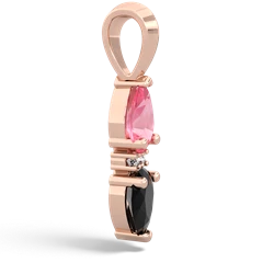Lab Pink Sapphire Bowtie Drop 14K Rose Gold pendant P0865