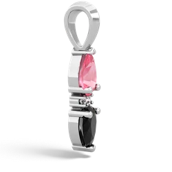 Lab Pink Sapphire Bowtie Drop 14K White Gold pendant P0865