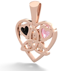 Lab Pink Sapphire Celtic Trinity Heart 14K Rose Gold pendant P5331