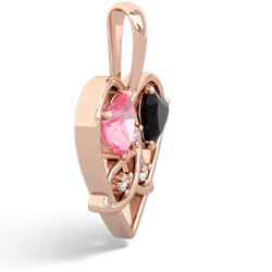 Lab Pink Sapphire Celtic Trinity Heart 14K Rose Gold pendant P5331