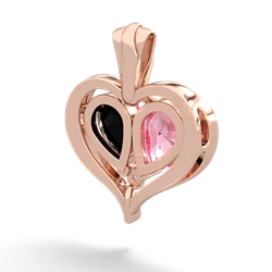 Lab Pink Sapphire Two Become One 14K Rose Gold pendant P5330