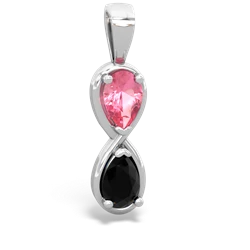 Lab Pink Sapphire Infinity 14K White Gold pendant P5050