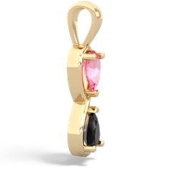 Lab Pink Sapphire Infinity 14K Yellow Gold pendant P5050