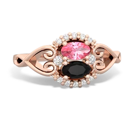 Lab Pink Sapphire Love Nest 14K Rose Gold ring R5860