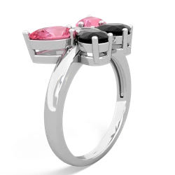 Lab Pink Sapphire Butterfly 14K White Gold ring R2215