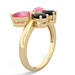 Lab Pink Sapphire Butterfly 14K Yellow Gold ring R2215