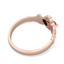 Lab Pink Sapphire 'Our Heart' Claddagh 14K Rose Gold ring R2388