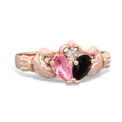 Lab Pink Sapphire 'Our Heart' Claddagh 14K Rose Gold ring R2388