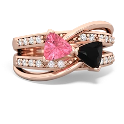Lab Pink Sapphire Bowtie 14K Rose Gold ring R2360