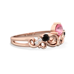 Lab Pink Sapphire Crown Keepsake 14K Rose Gold ring R5740