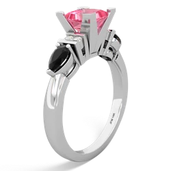 Lab Pink Sapphire 6Mm Princess Eternal Embrace Engagement 14K White Gold ring C2002