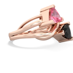 Lab Pink Sapphire Split Band Swirl 14K Rose Gold ring R2341