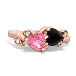 Lab Pink Sapphire Floral Elegance 14K Rose Gold ring R5790