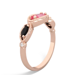 Lab Pink Sapphire Milgrain Marquise 14K Rose Gold ring R5700