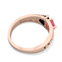 Lab Pink Sapphire Heart To Heart 14K Rose Gold ring R3342