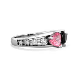 Lab Pink Sapphire Heart To Heart 14K White Gold ring R3342