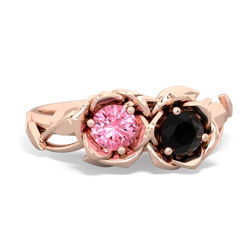 Lab Pink Sapphire Rose Garden 14K Rose Gold ring R5510