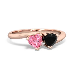 Lab Pink Sapphire Sweethearts 14K Rose Gold ring R5260