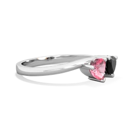 Lab Pink Sapphire Sweethearts 14K White Gold ring R5260