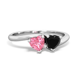 Lab Pink Sapphire Sweethearts 14K White Gold ring R5260