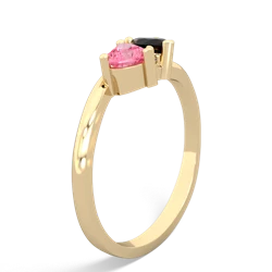 Lab Pink Sapphire Sweethearts 14K Yellow Gold ring R5260