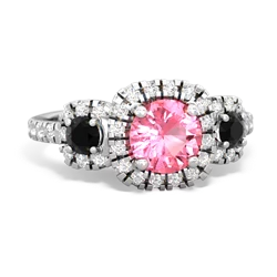 Lab Pink Sapphire Regal Halo 14K White Gold ring R5350