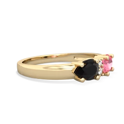 Lab Pink Sapphire Pear Bowtie 14K Yellow Gold ring R0865