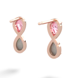 Lab Pink Sapphire Infinity 14K Rose Gold earrings E5050