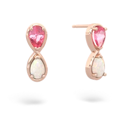 Lab Pink Sapphire Infinity 14K Rose Gold earrings E5050