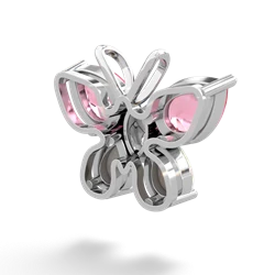 Lab Pink Sapphire Butterfly 14K White Gold pendant P2215