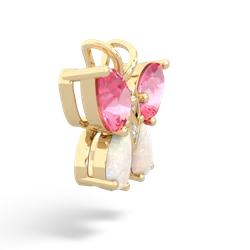 Lab Pink Sapphire Butterfly 14K Yellow Gold pendant P2215