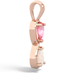 Lab Pink Sapphire Infinity 14K Rose Gold pendant P5050