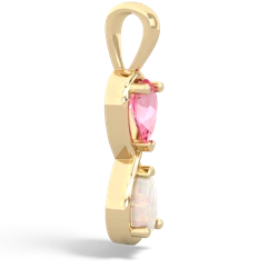 Lab Pink Sapphire Infinity 14K Yellow Gold pendant P5050