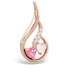 Lab Pink Sapphire Keepsake Curves 14K Rose Gold pendant P5450