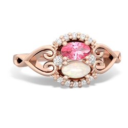 Lab Pink Sapphire Love Nest 14K Rose Gold ring R5860