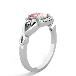 Lab Pink Sapphire Love Nest 14K White Gold ring R5860