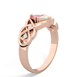 Lab Pink Sapphire Keepsake Celtic Knot 14K Rose Gold ring R5300