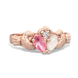 Lab Pink Sapphire 'Our Heart' Claddagh 14K Rose Gold ring R2388