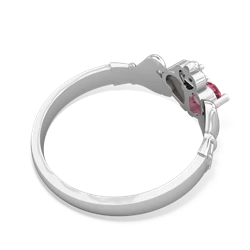 Lab Pink Sapphire 'Our Heart' Claddagh 14K White Gold ring R2388