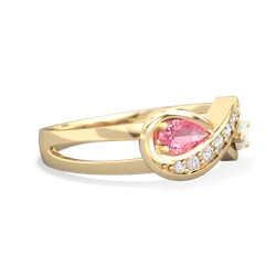 Lab Pink Sapphire Diamond Infinity 14K Yellow Gold ring R5390